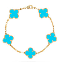 [LOXURA] CLOVER 5 MOTIF TURQUOISE BRACELET COLLECTION