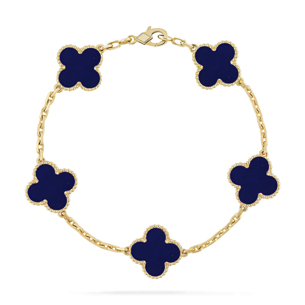 [LOXURA]CLOVER 5 MOTIF LAPIS LAZULI BRACELET COLLECTION