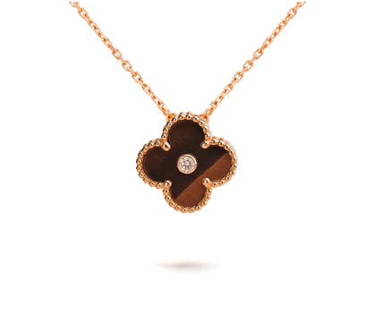 [LOXURA]CLOVER 15MM DIAMOND SINGLE FLOWER NECKLACE COLLECTION