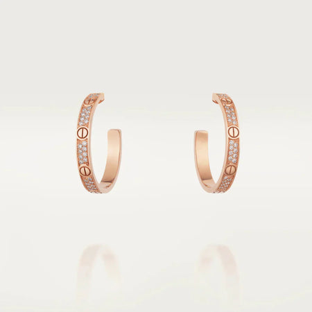 [LOXURA]LOVE EARRINGS 3.6MM DIAMOND PAVED