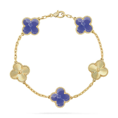 [LOXURA]CLOVER 5 MOTIF BLUE VEINS BRACELET COLLECTION