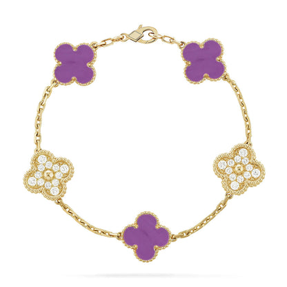 [LOXURA] CLOVER 5 MOTIF VIOLET BRACELET COLLECTION