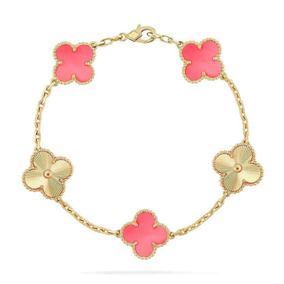 [LOXURA] CLOVER 5 MOTIFS  PINK MOP BRACELET COLLECTION
