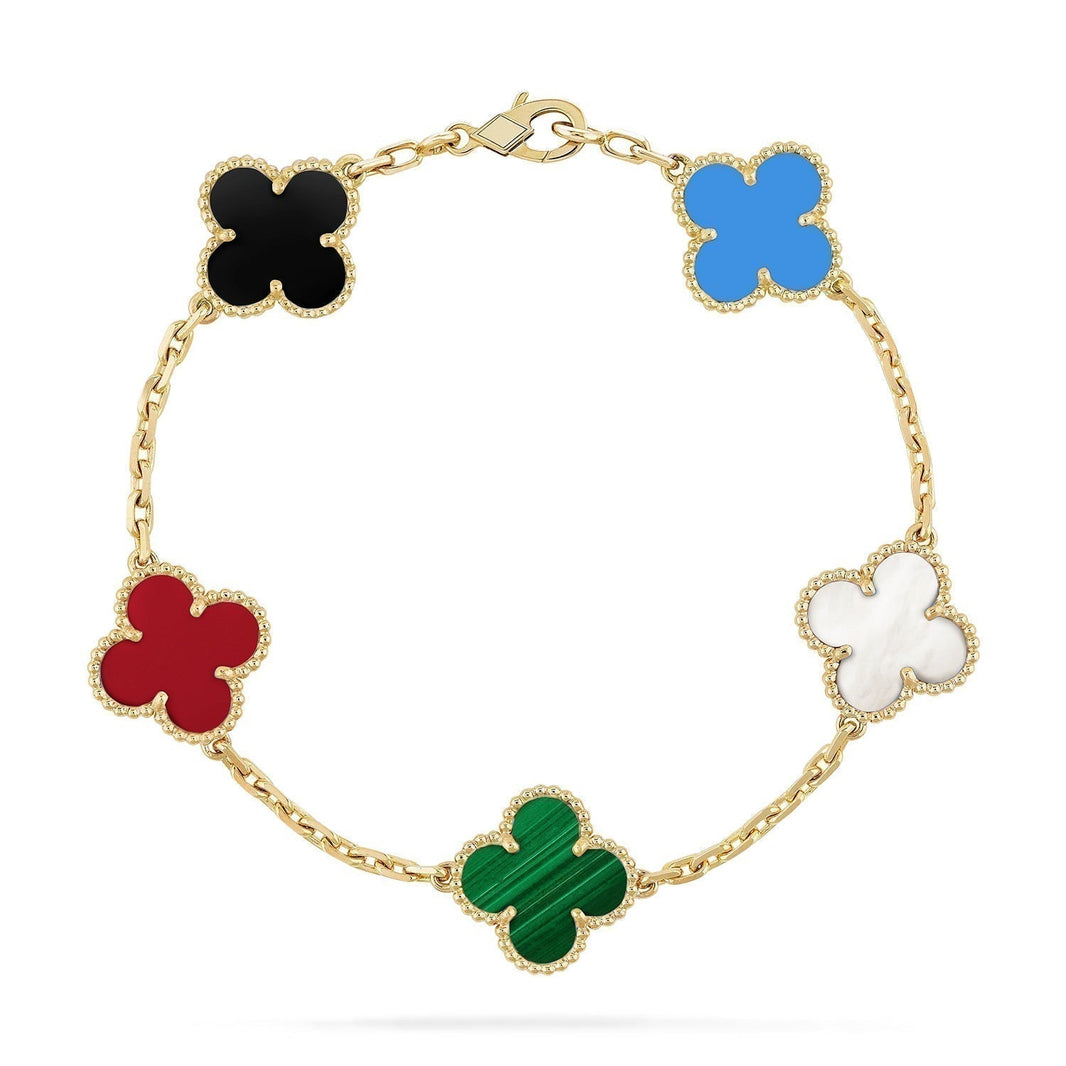 [LOXURA]CLOVER 5 MOTIFS MULTICOLOR BRACELET