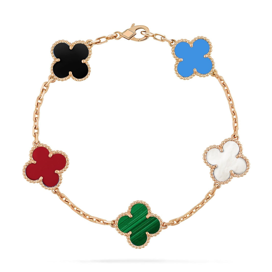 [LOXURA]CLOVER 5 MOTIFS MULTICOLOR BRACELET