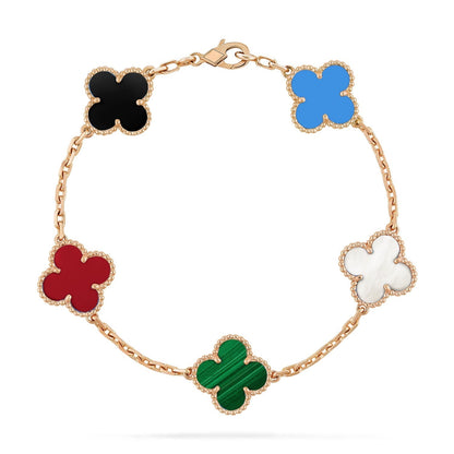 [LOXURA]CLOVER 5 MOTIFS MULTICOLOR BRACELET