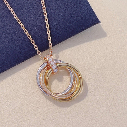 [LOXURA]TRINITY NECKLACE GOLD  DIAMONDS
