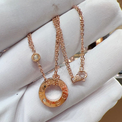 [LOXURA]LOVE NECKLACE 16MM 2 DIAMONDS