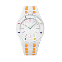 Oak Pop Exclusive White And Orange Bioceramic Strap