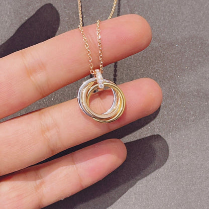 [LOXURA]TRINITY NECKLACE GOLD  DIAMONDS