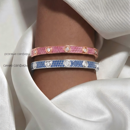 [LOXURA]2026 PAVE GEMSTONE LOVE BRACELET 6.1MM 10 DIAMONDS