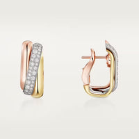 [LOXURA]TRINITY HALF DIAMOND  CUSHION EARRINGS