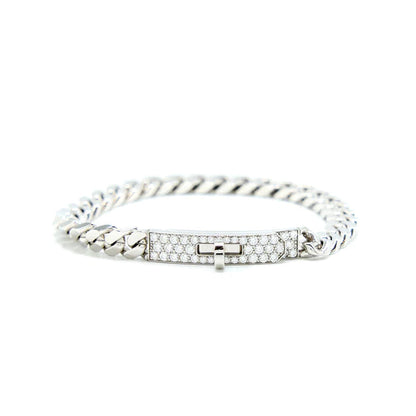 [LOXURA]KELLY CHAIN SILVER DIAMOND BRACELET