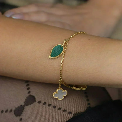 [LOXURA]LUCKY SPRING 5 MOTIF GOLD BRACELET