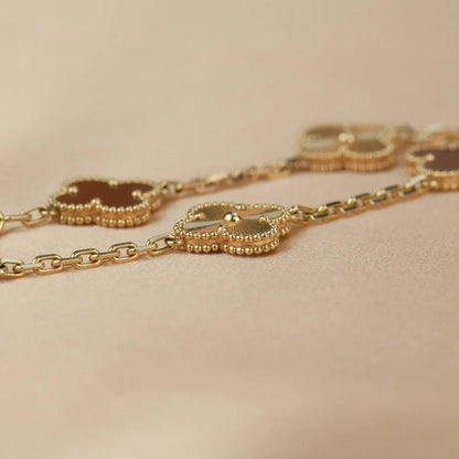 [LOXURA] CLOVER 5 MOTIF RED CORNELIAN BRACELET COLLECTION