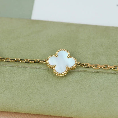 [LOXURA]CLOVER WHITE PEARL MOP 5 MOTIF BRACELET COLLECTION