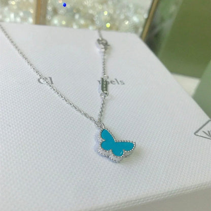 [LOXURA]BUTTERFLY TURQUOISE BUTTERFLY BRACELET SILVER