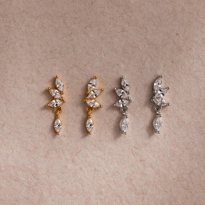 Diamond Marquise Drop Studs
