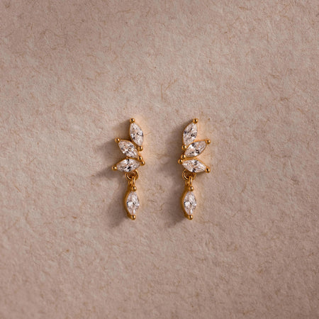 Diamond Marquise Drop Studs