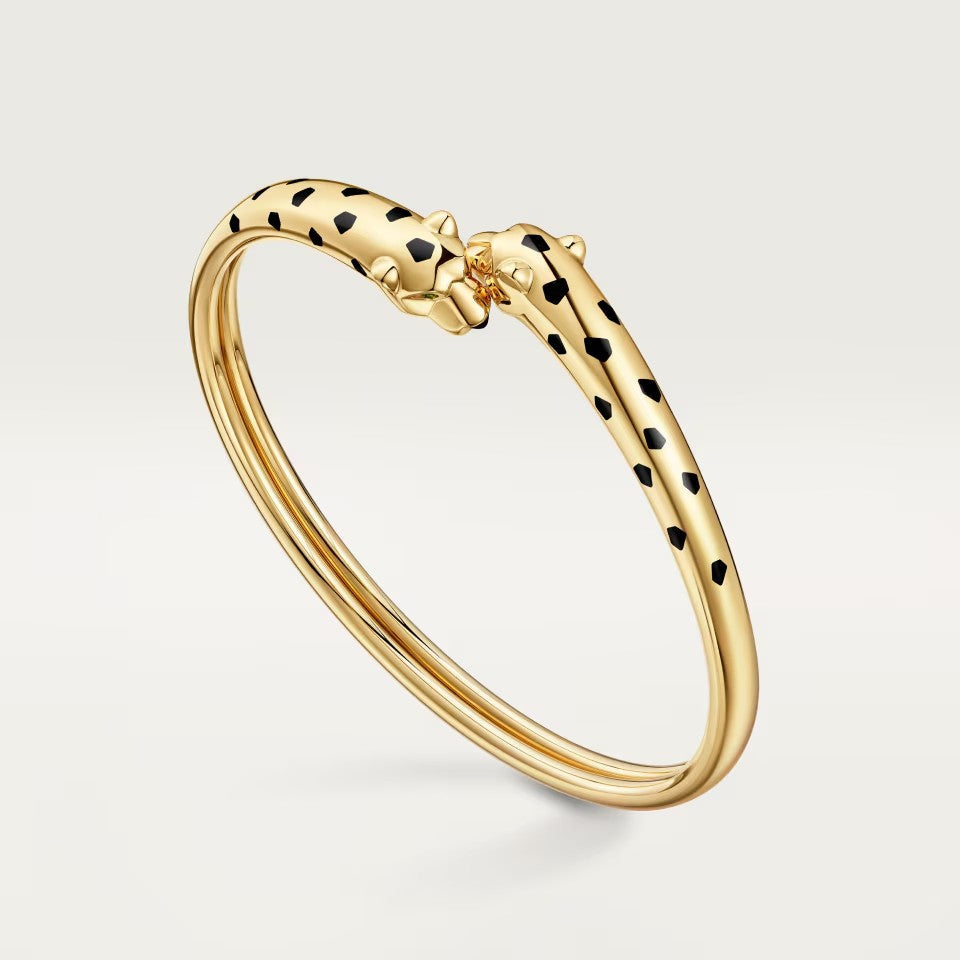 [LOXURA]PANTHERE DOUBLE HEADED OPEN BRACELET