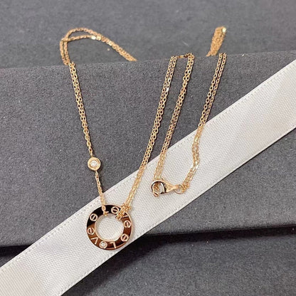 [LOXURA]LOVE NECKLACE 16MM 2 DIAMONDS