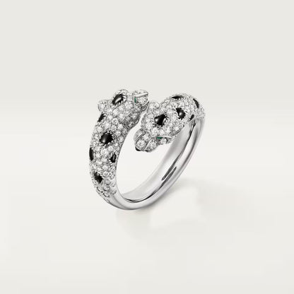 [LOXURA]PANTHERE DOUBLE HEADED FULL DIAMOND  RING