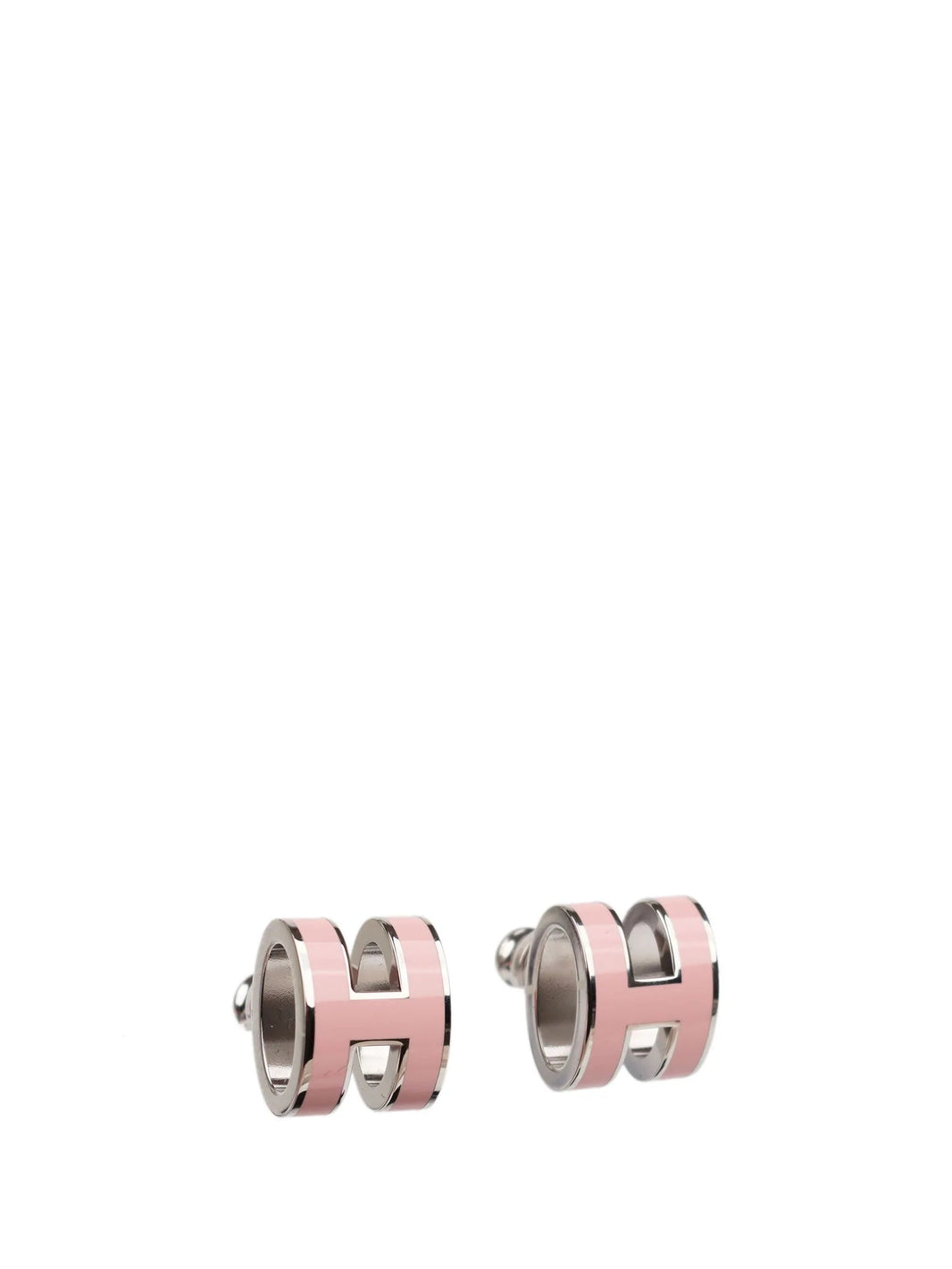 [LOXURA]MINI POP H SILVER EARRINGS PINK