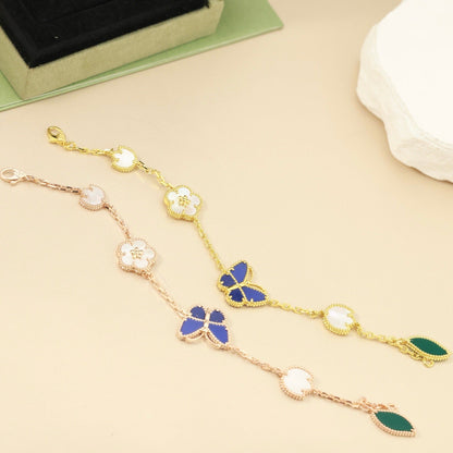 [LOXURA]LUCKY SPRING BUTTERFLY 5 MOTIF BRACELET