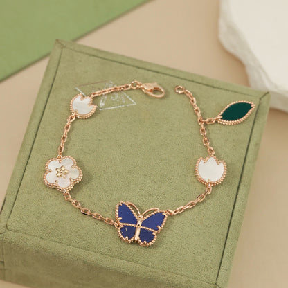 [LOXURA]LUCKY SPRING BUTTERFLY 5 MOTIF BRACELET