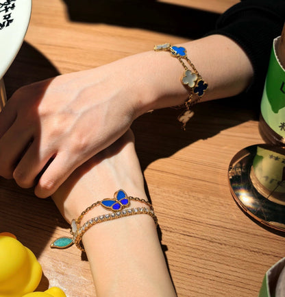 [LOXURA]LUCKY SPRING BUTTERFLY 5 MOTIF BRACELET