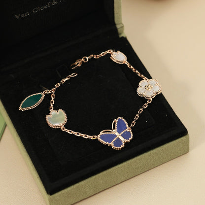 [LOXURA]LUCKY SPRING BUTTERFLY 5 MOTIF BRACELET