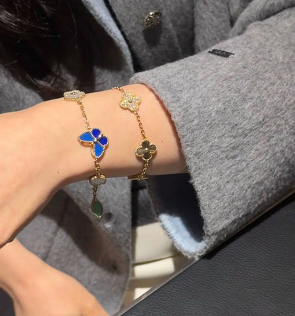 [LOXURA]LUCKY SPRING BUTTERFLY 5 MOTIF BRACELET