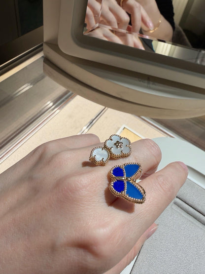 [LOXURA]LUCKY SPRING BUTTERFLY OPEN-FACE RINGS