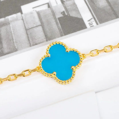 [LOXURA] CLOVER 5 MOTIF TURQUOISE BRACELET COLLECTION