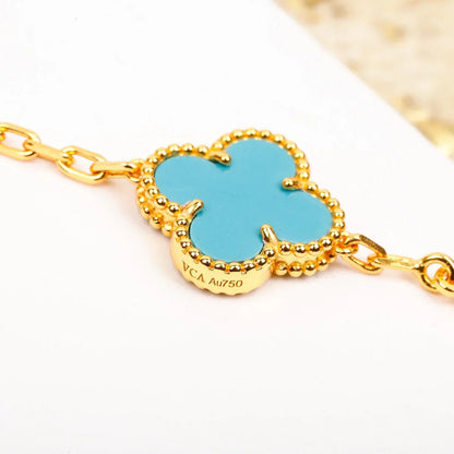[LOXURA] CLOVER 5 MOTIF TURQUOISE BRACELET COLLECTION