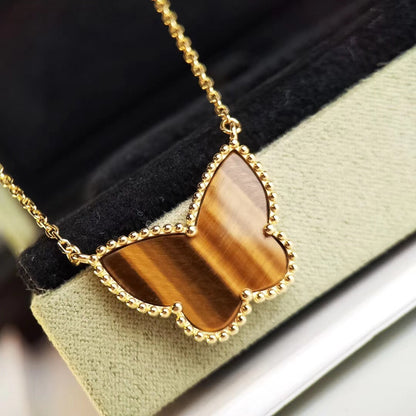[LOXURA] TIGER__ EYE BUTTERFLY NECKLACE