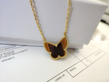 [LOXURA] TIGER__ EYE BUTTERFLY NECKLACE