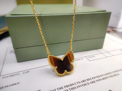 [LOXURA] TIGER__ EYE BUTTERFLY NECKLACE