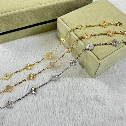 [LOXURA]CLOVER 6 MOTIF DIAMOND LASER BRACELET