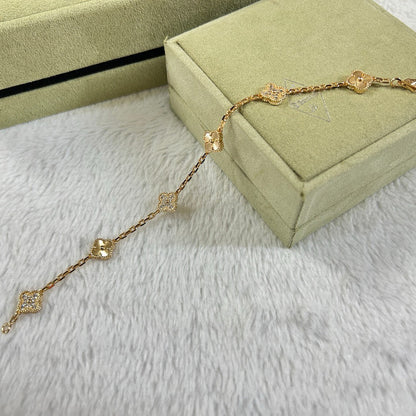 [LOXURA]CLOVER 6 MOTIF DIAMOND LASER BRACELET