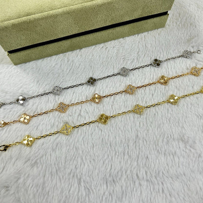 [LOXURA]CLOVER 6 MOTIF DIAMOND LASER BRACELET