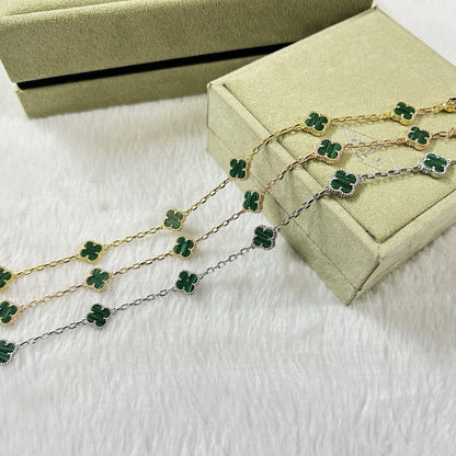 [LOXURA]CLOVER 6 MOTIF MALACHITE BRACELET
