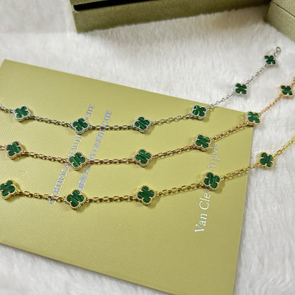 [LOXURA]CLOVER 6 MOTIF MALACHITE BRACELET