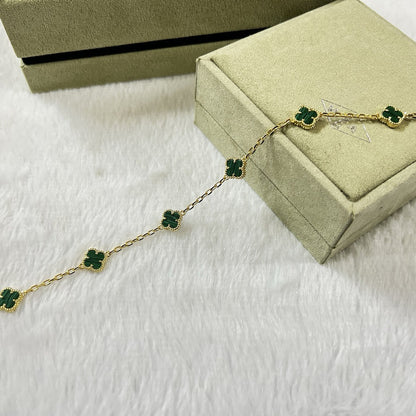 [LOXURA]CLOVER 6 MOTIF MALACHITE BRACELET
