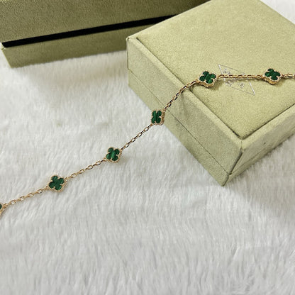 [LOXURA]CLOVER 6 MOTIF MALACHITE BRACELET