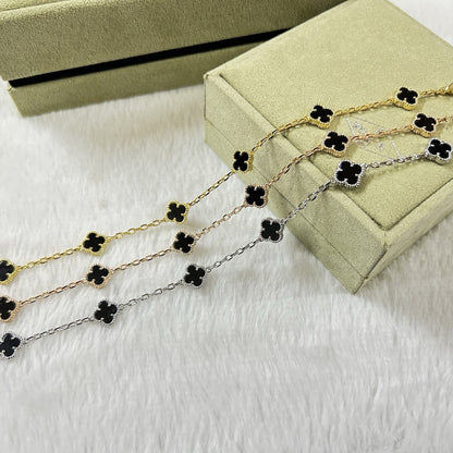 [LOXURA]CLOVER 6 MOTIF  ONYXS BRACELET