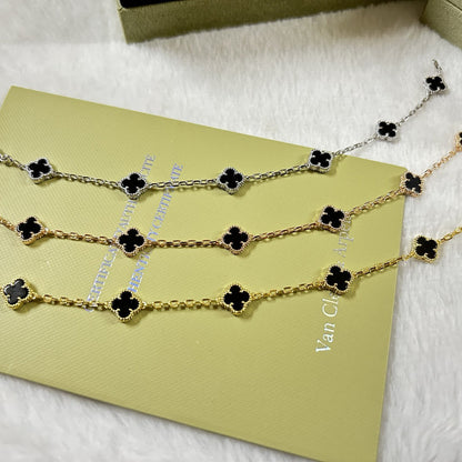 [LOXURA]CLOVER 6 MOTIF  ONYXS BRACELET