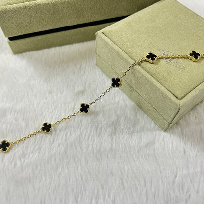 [LOXURA]CLOVER 6 MOTIF  ONYXS BRACELET