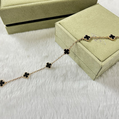 [LOXURA]CLOVER 6 MOTIF  ONYXS BRACELET