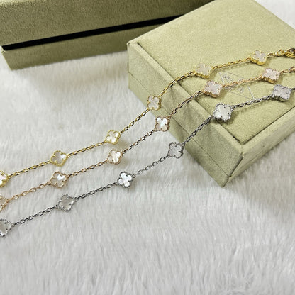 [LOXURA]CLOVER 6 MOTIF WHITE MOP BRACELET